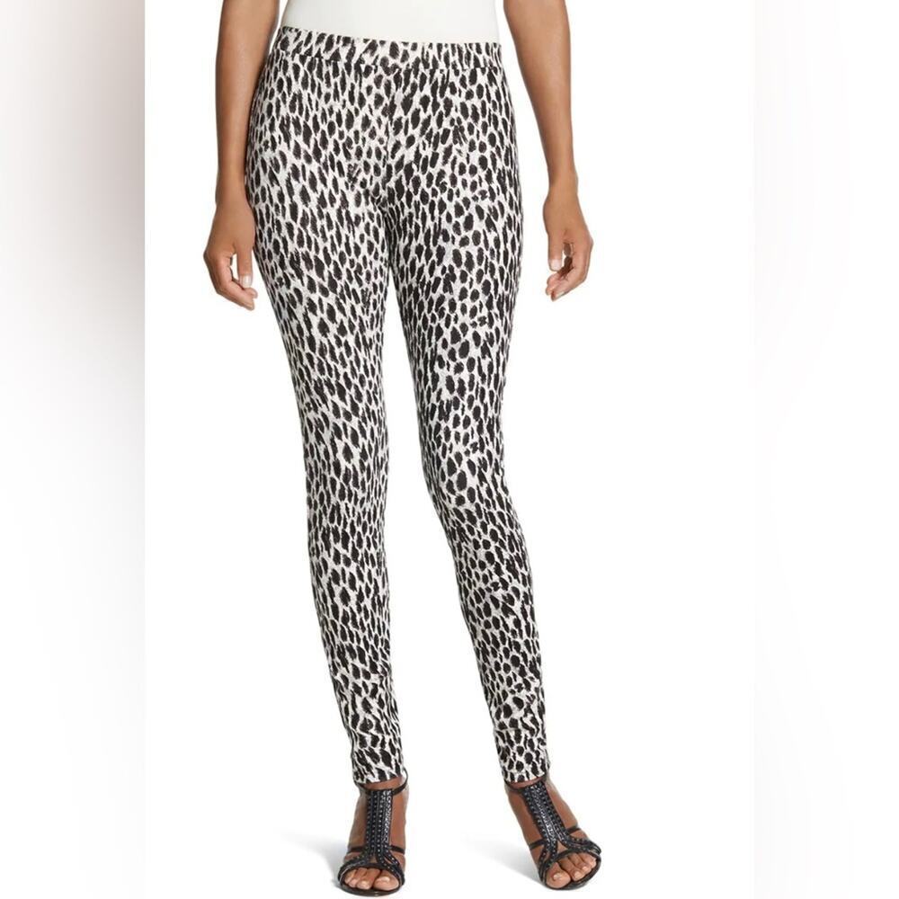Chicos Women’s Shadow Leopard Medium Weight Ankle Length Legging Chicos Sz 2R 12